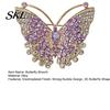 Lightweight Butterfly Pin Brooch Pin, 3D Design with Sparkling Rhinestones, Electroplated Strong Buckle Badge for Coats Shirts Bags Accessories