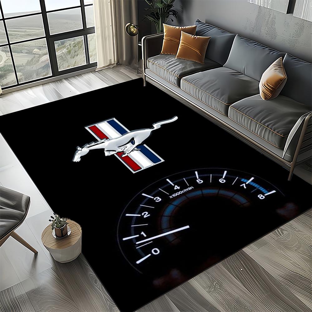 

3D F-Ford Mustang Гоночний Автомобіль Мотоцикл Килим Килимок для Вітальні Спальні Дому Декорація Дивана, Дитячий Килимок Протиковзкий Килимок для Підлоги 200x160cm( 78x62in )