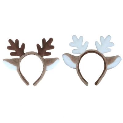 Soft Christmas Headband Faux Fur Hairband Fluffy Deer Ear Hair Hoop Party Headwear Lolita Antler Horn Hairband Hair Accessories