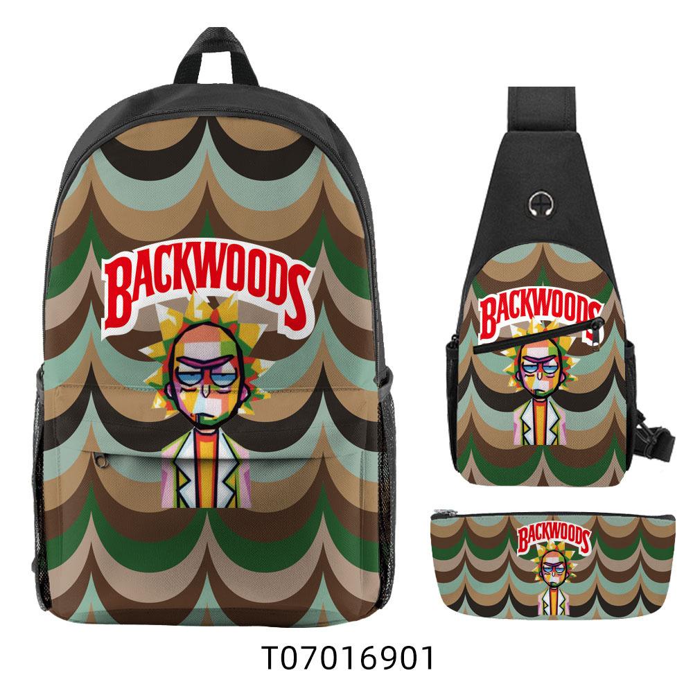 Popular Backwoods Cigar 3D Backpack Campus Student Backpack Travel Bag