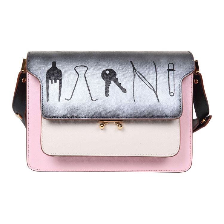 

Marni Printed Leather Shoulder Bag Women Bags Pink SBMPN09P24-LV520-Z241M Basic Set (Bag+Dust Bag)