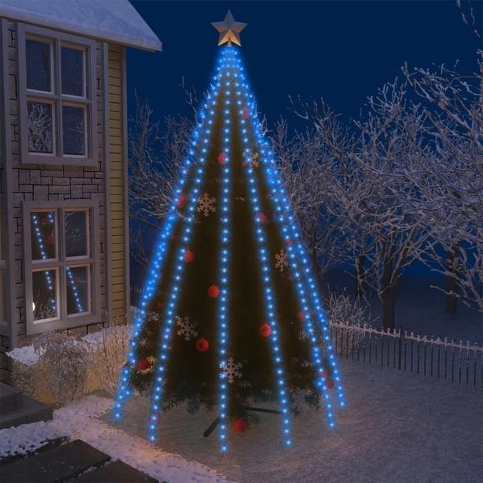 VidaXL Guirlande Lumineuse avec 500 LED Décoration de Noël Ornement de Noël Mariage Salon Salle de Séjour Maison Bleu 500 cm 328898