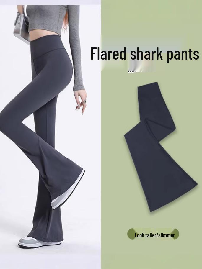 Calças de Yoga Elásticas Flare Emagrecedoras de Cintura Alta para Mulheres - Roupa Casual Primavera/Verão