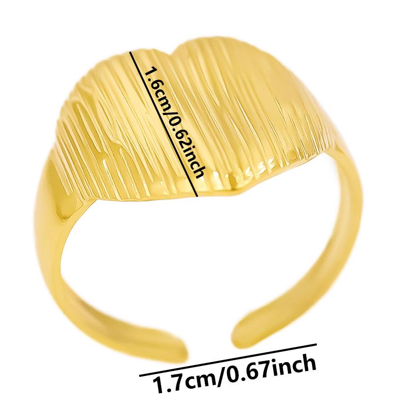 Echtvergoldeter Offener Verstellbarer Ring Echter Stein Edelstahlringe Für Damen Herren Zubehör Geometrischer Schmuck Ringe Geschenk