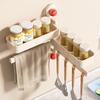 Suction Cup Rotating Kitchen Seasoning Rack No Punching Household Seasoning Storage Box Multifunctional Wall-mounted Storage Rack