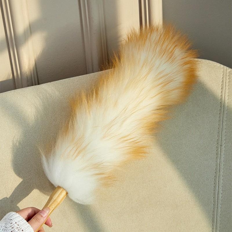 Eco-Friendly Pure Wool Duster Multipurpose Dust Cleaning Solution Thickened Wool Feather Duster #4144