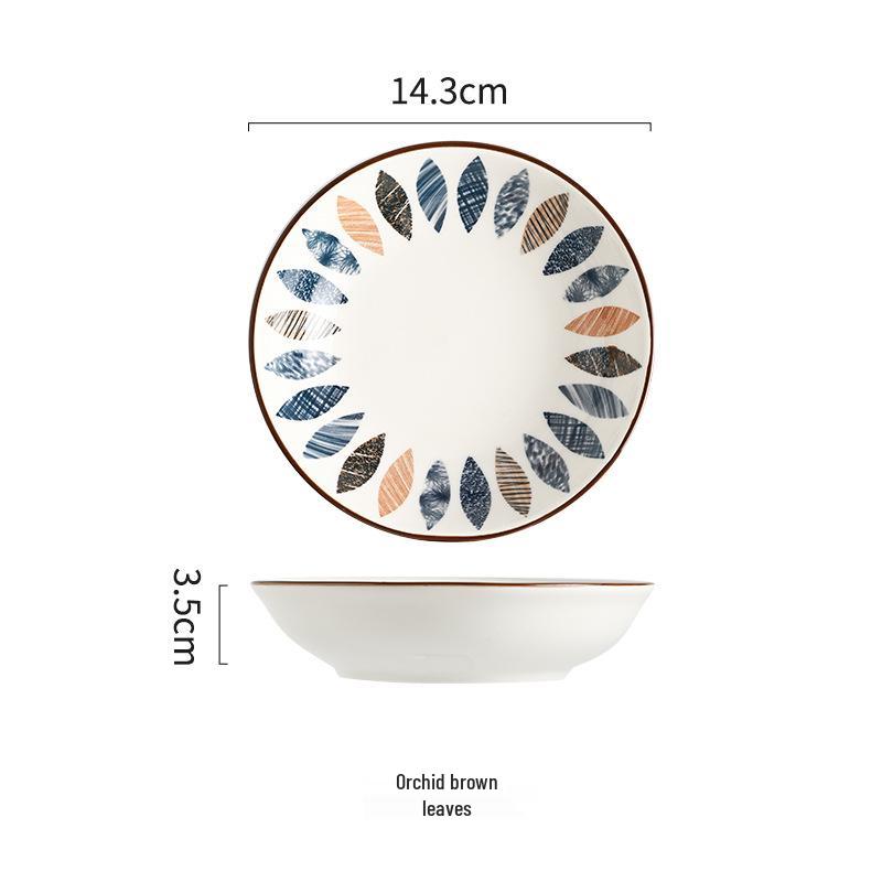Japanese 5-inch Ceramic Underglaze Small Plate for Dipping Sauce and Seasoning