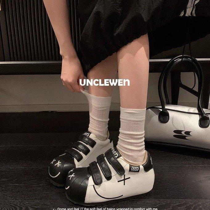 Velcro bread big head shoes women's 2025 new summer platform heightening shoes casual board shoes sports little white shoes