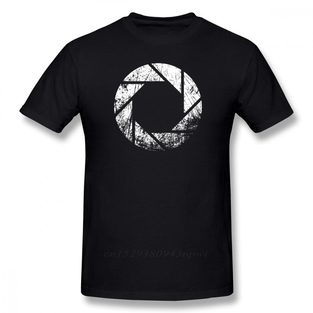 Portal T Shirt Aperture Laboratories Distressed TShirt 100 Cotton Male Tee Shirt Print Casual ShortSleeve Plus size Tshirt