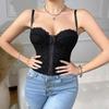 Sleeveless Lace Camisole Hollow Suspender Vest Elegant Crop Tops  Ladies