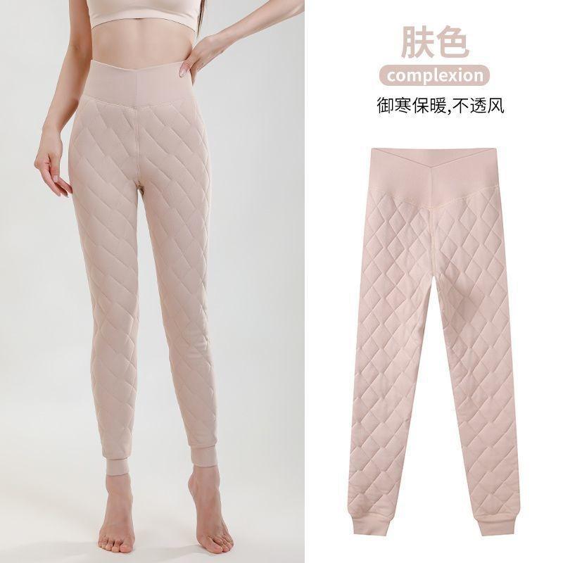 Lamb wool leggings women's winter warm and piled thickened thermal pants high waist extra thick elastic cotton pants