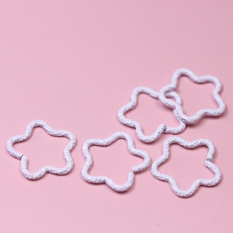 DIY Colorful Five-Pointed Star Embossed Open Jump Ring for Earring Making