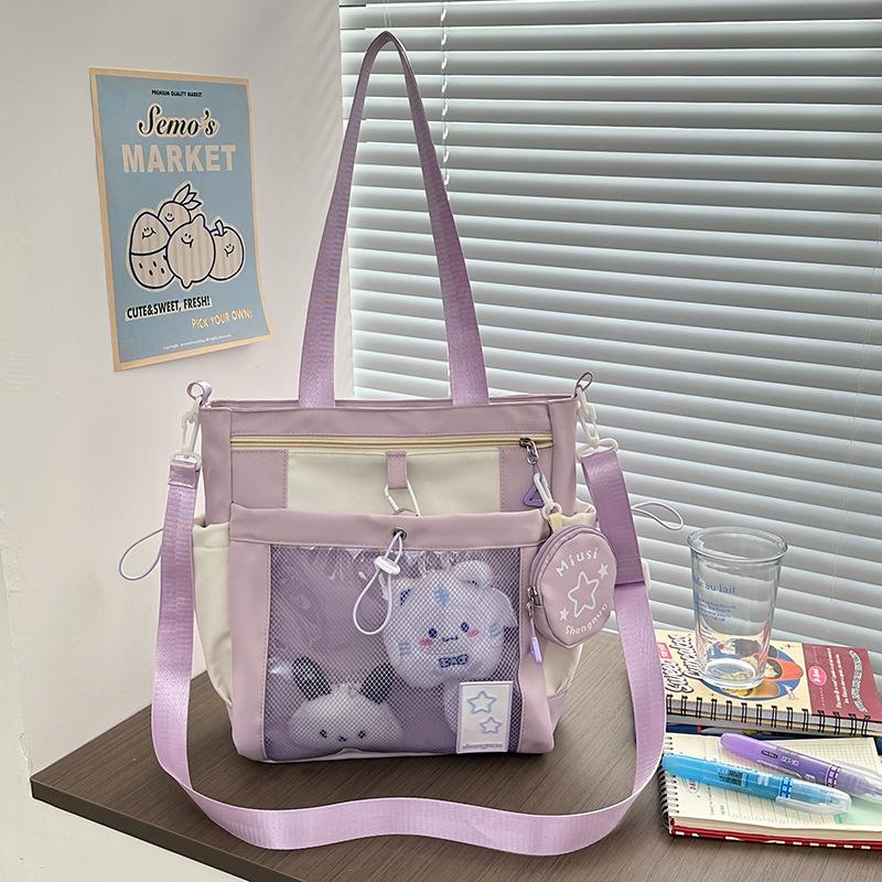 Children's Schoolbags First Grade Girl with High Looking Two Piece Backpack