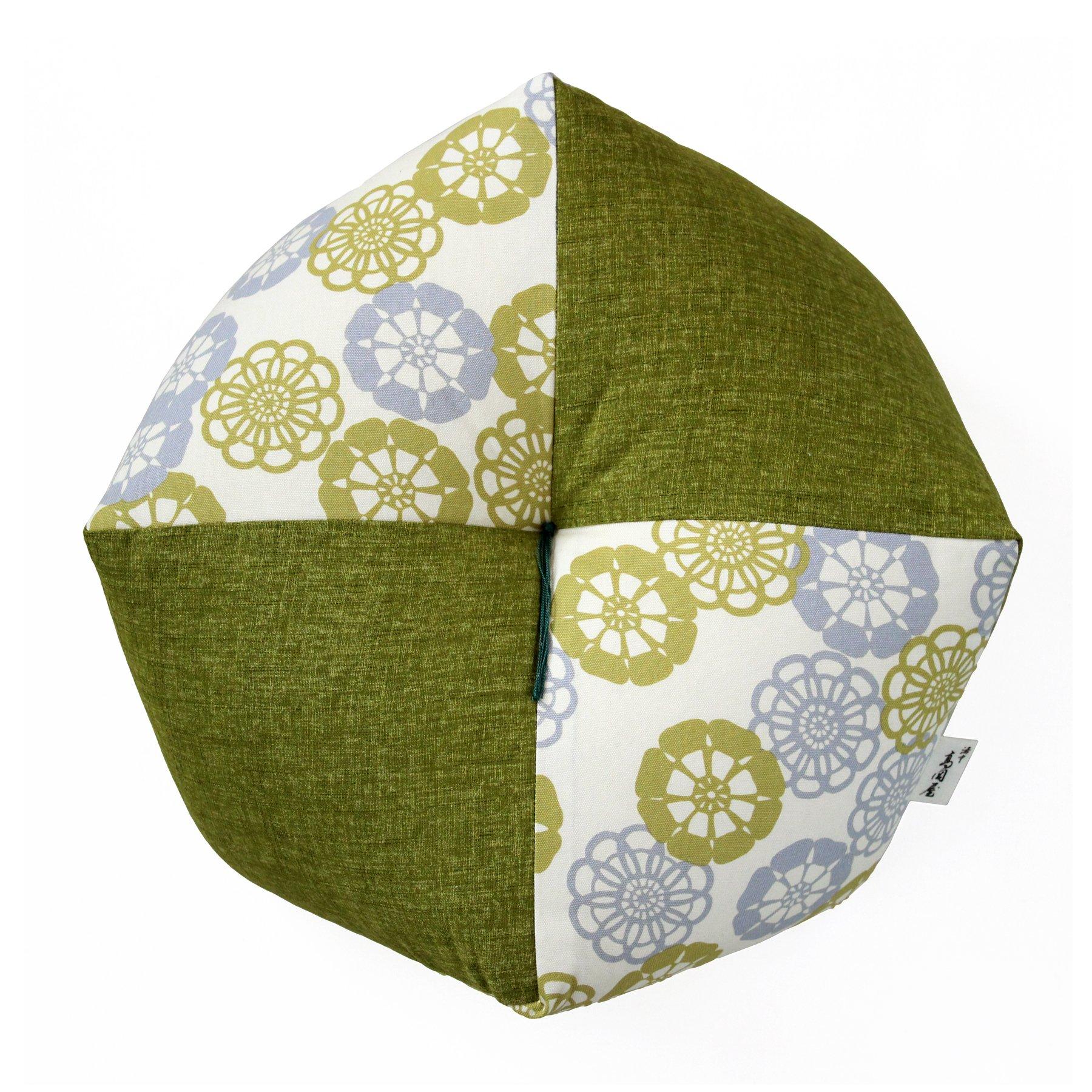 

Ojami Zabuton (Japanese cushion) M size, Kyoto Rakuchu Takaoka-ya (Floral Green x Light Green)