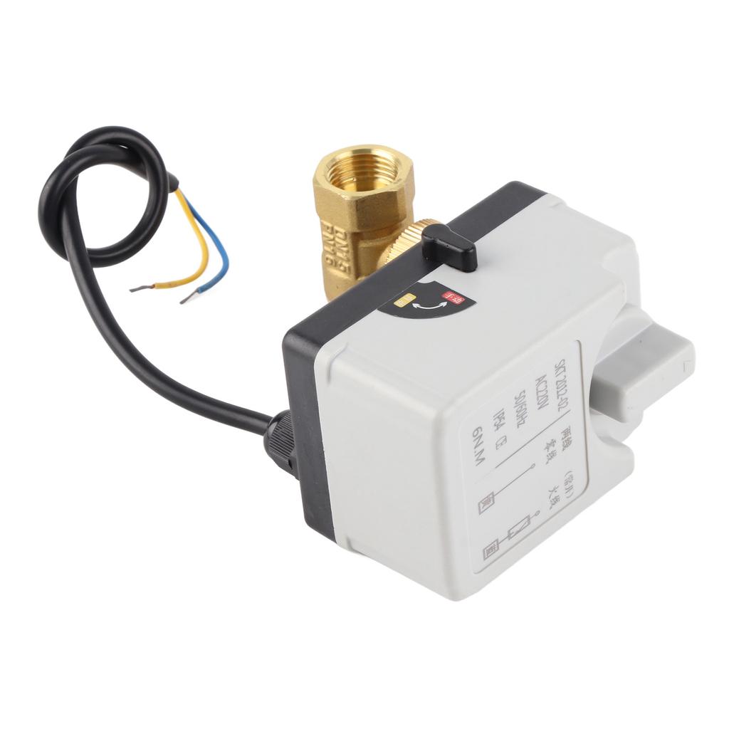 Motorized Ball Valve Electrical 2 Way Normally Open Manual Automatic DN15 AC220V