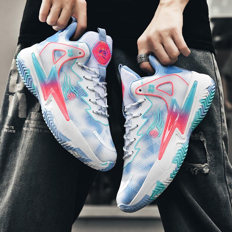 New basketball shoes men's and women's summer mesh breathable, non-slip, wear-resistant and shock-absorbing students' mandarin ducks two-color s