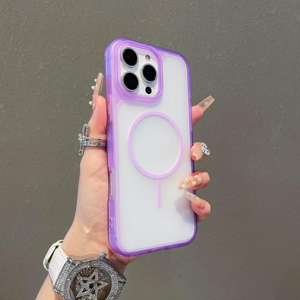 Luxury matte clear shockproof protective cover for iPhone 16 15 14 13 12 11 Pro Max Plus Magsafe magnetic wireless charging case