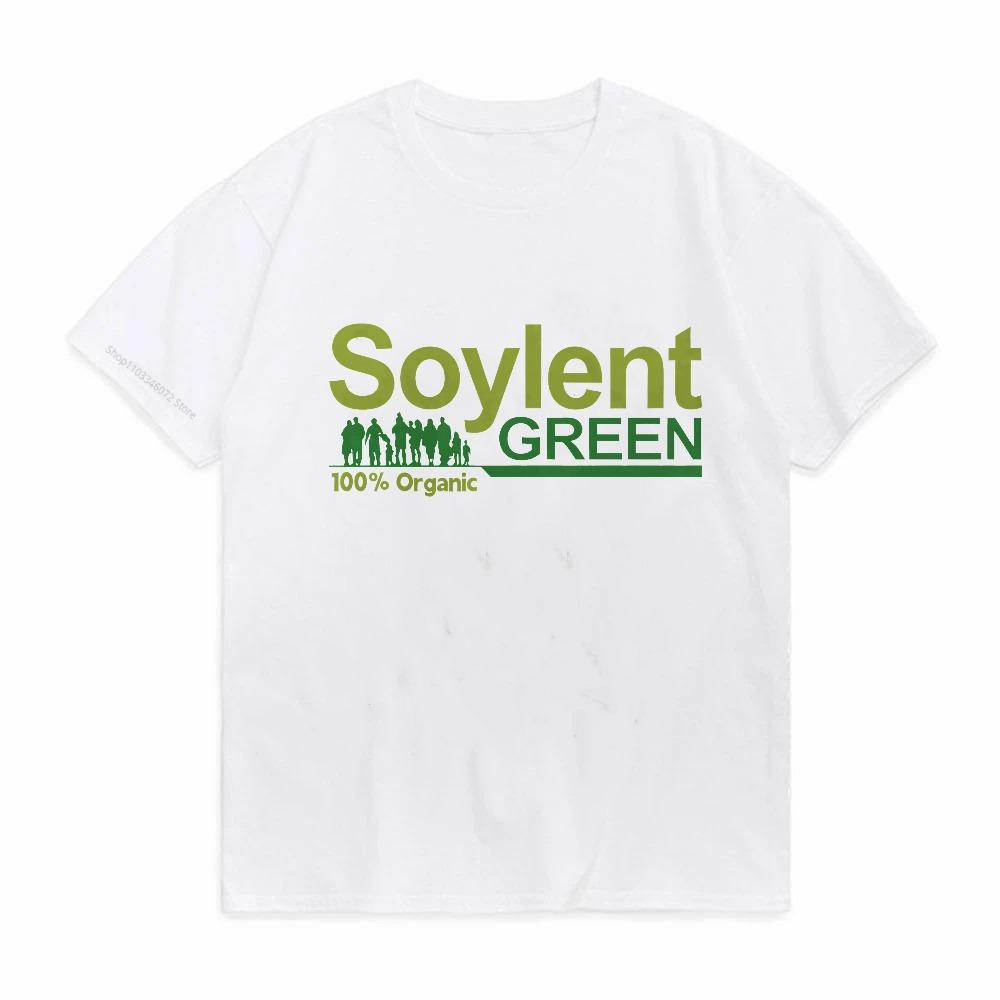 

Soylent Green Футболка з принтом літер Сезон Чоловіча Мода Візерунок Короткий рукав Футболка Ретро Стиль Хіпстер Дихаючий Повсякденні футболки XL