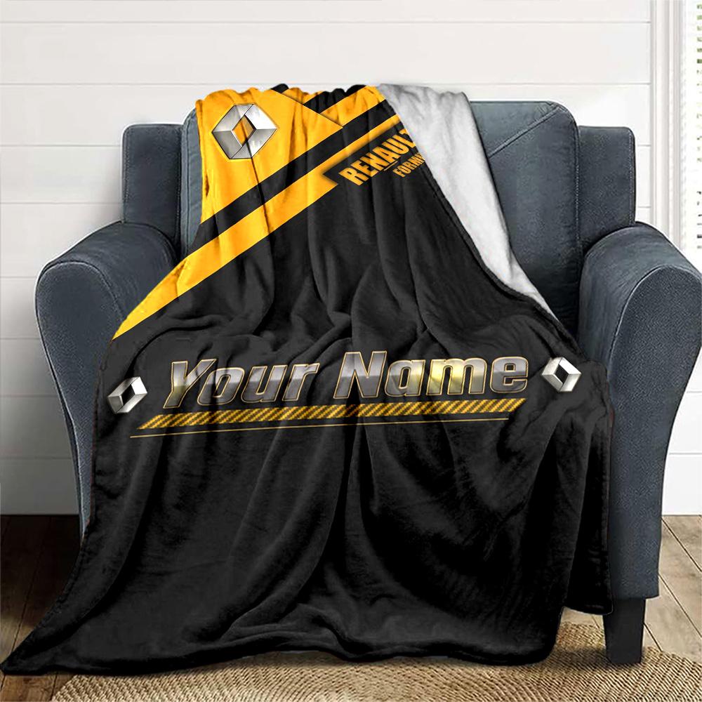 Renault Customize Your Name Blanket Cozy Customizable Blanket Soft Warm Cozy for Couch Home Decor Office Living Room for All Occasions