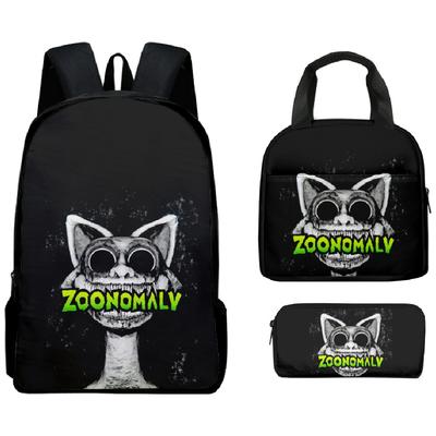 Cartoon Popular Funny Novelty Zoonomaly 3D Print 3pcs/Set Student School Bags Laptop Daypack Backpack Lunch Bag Pencil Case