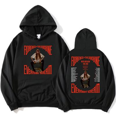 Everybody Scream  Tour 2026 Hoodies Florence + The Machine Rock Band Sweatshirt Long Sleeve Fleece Pullovers Print Clothes