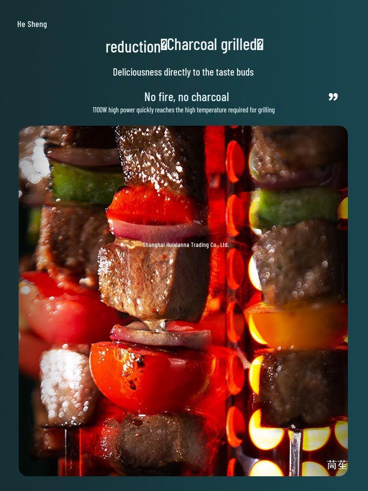 2025 Smokeless Electric BBQ Skewer Machine: Automatic Rotating Indoor Grill for Lamb and More