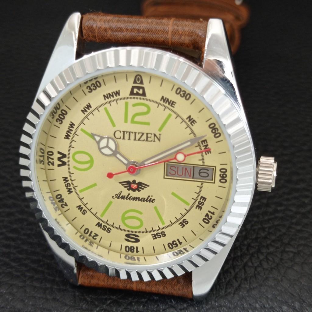 VINTAGE REFURBISHED CITIZEN AUTOMATIC JAPAN MENS GOLDEN DIAL WATCH a447053-1