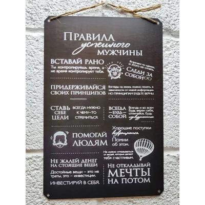 Man Rules Metal Poster, February 23 Gift Wall Art 20x30cm