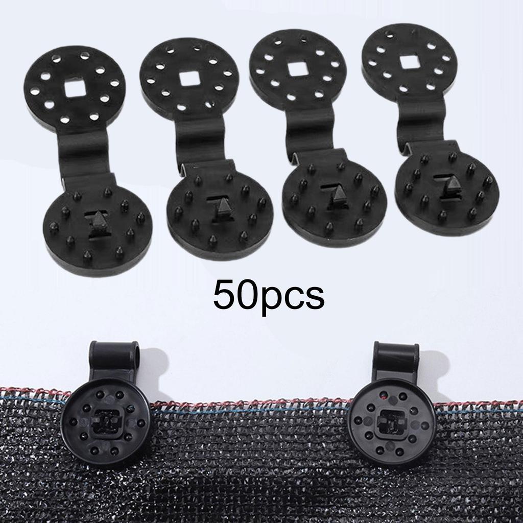 50x Sunshade Clips Practical for Shade Net Patio Mesh Tarp Anti Bird Netting Black