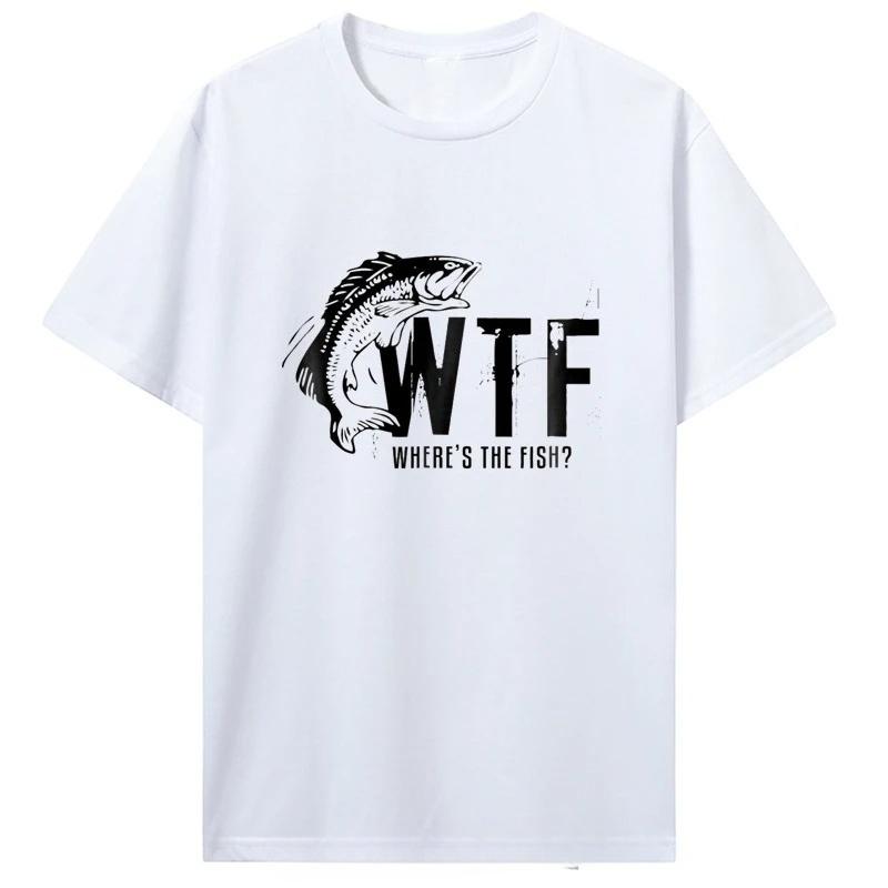 WTF Wheres The Fish Funny Fishing Printed TShirt Women Clothing Versized Streetwear Tshirt Summer Casual Tops Clothing S