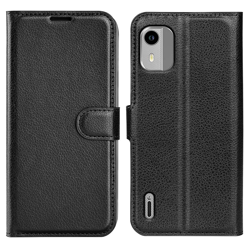 For Nokia C12 4G/C12 Pro/C12 Plus Wallet Litchi Texture Phone Case Anti-Scratch Stand PU Leather Protective Cover