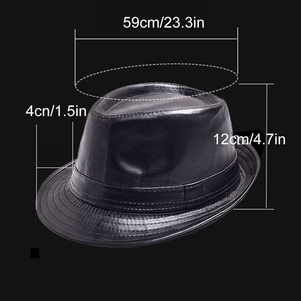 Pălărie pentru bărbați, toamnă și iarnă, fedora din piele PU, stilat, retro, pălării de jazz pentru bărbați, pălărie la modă pentru dansuri stradale
