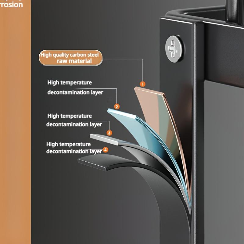 Moderní dvoupatrový kovový odkapávač na nádobí, organizér na kuchyňské desce s odkapávací deskou