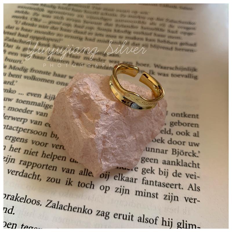 

Кольцо из стерлингового серебра 925 пробы премиум-класса с регулируемым размером и неправильным геометрическим дизайном для женщин StyleA