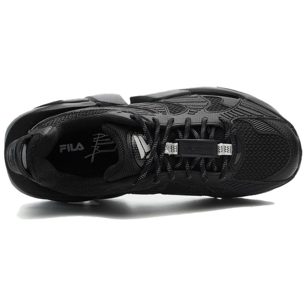 Fila Space Fabric Synthetic Leather TPU Comfortable Versatile Trendy Low-Top Dad Shoes Women Sneaker Black F12W324103FBK