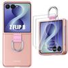 Hülle für Samsung Galaxy Z Flip 8, Kratzfest Stoßfest mit Schnalle - Rosa - 2 Gehärtete Gläser