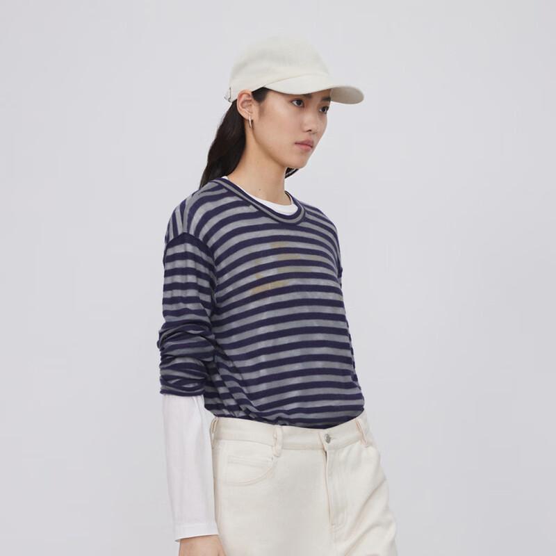 

LESS Merino Wool Striped Knit Sweater S