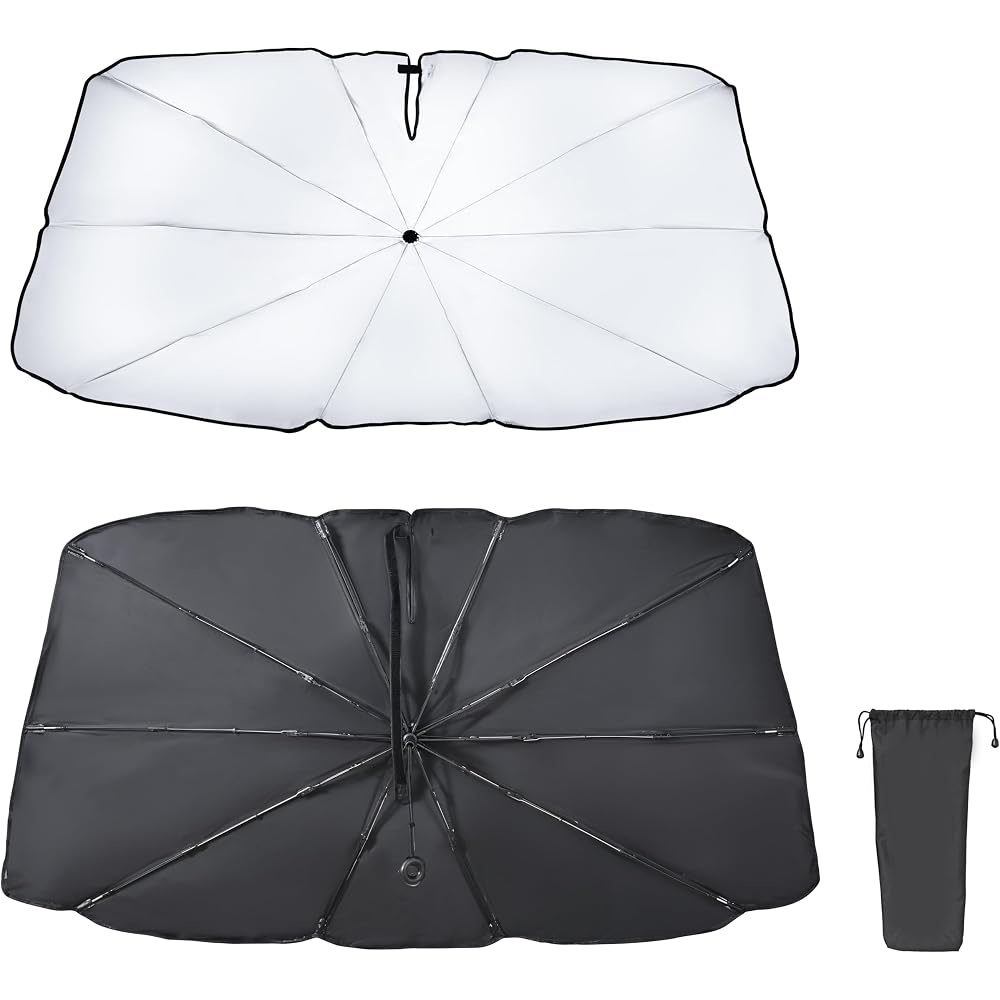 Seiwa Car Accessories Umbrella Sunshade M Size (W1330mm x H740mm) Titanium Coating UV Protection 99.9% Folding Shade