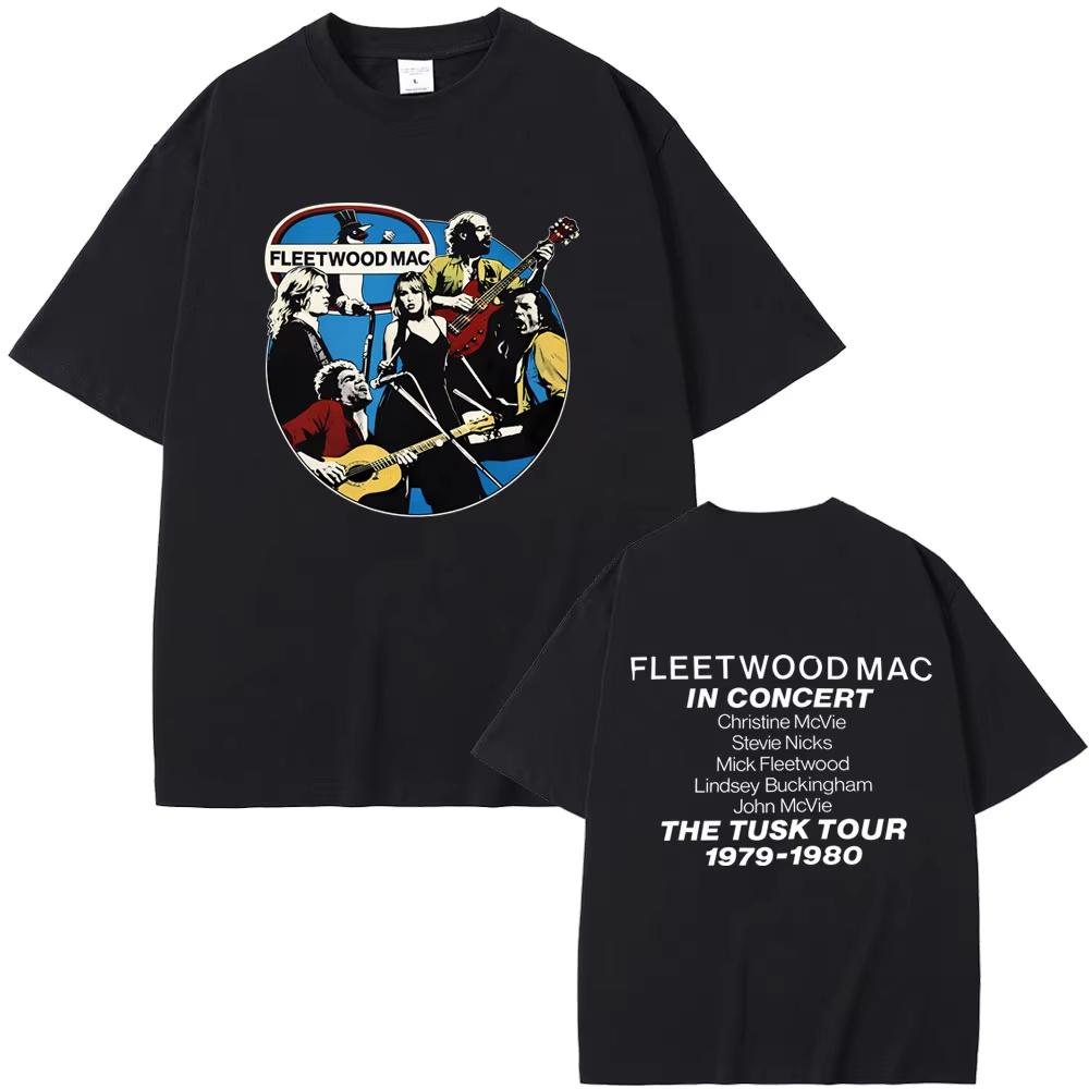 Rock Band Fleetwood Mac In Concert The Tusk Tour Merch T-Shirt Stevie Nicks T-Shirt Unisex Unisex Lässig Vintage T-Shirts Streetwear