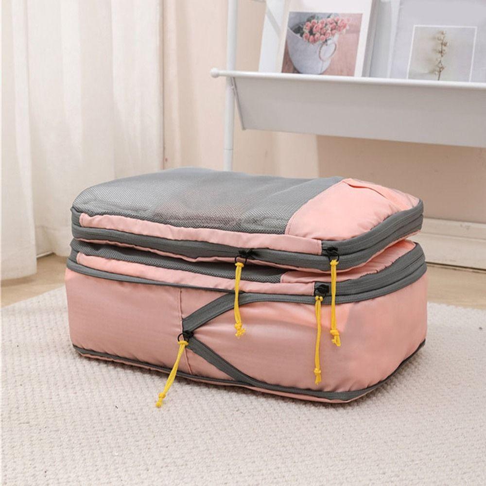 4Pcs/Set Expandable Compression Packing Cubes Oxford Fabric Clothes Storage Bag  Travel