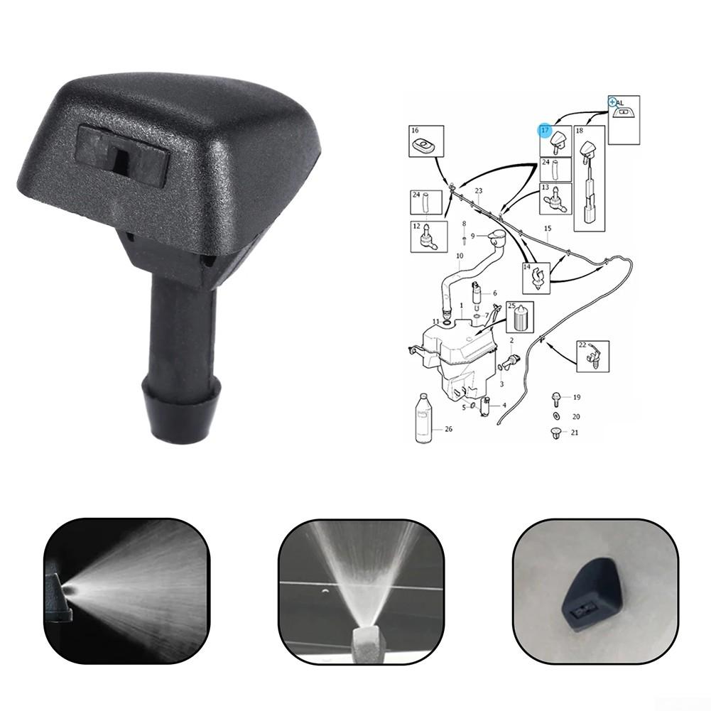 12V Wiper Nozzle 30655605 ABS Black Car Accessories