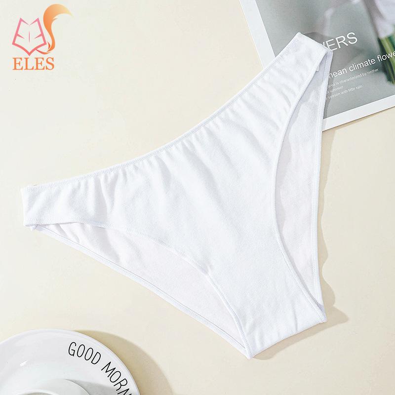 Dam Bikiniunderkläder i ren bomull Låg midja sömlösa byxor Bekväma underkläder som andas