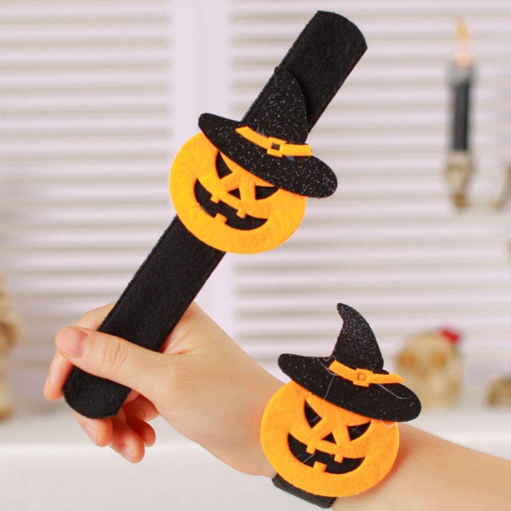 Spider Pop Circle Wristband Pumpkin Hands Clap Circle Funny Halloween Slap Bracelets  Halloween
