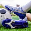Football shoes men's low-top blue and white porcelain spikes youth professional training sneakers foreign trade explosion large size sports shoes