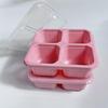 2pcs 4-compartment Bento Boxes with Lids, Microwave & Dishwasher Safe, 4 Colors, Ideal for Meal Prep, Office, Camping & School