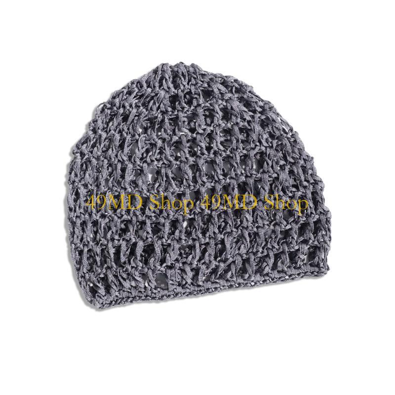 49MD Simple Hollowout Skull Hat Crochet Hair Net Hat For Women Teens Knit Turban Hat