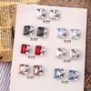 Luxury French Crystal Nail Art: Long Rectangular Diamond Pile - Ultra Shiny Alloy Nail Decorations
