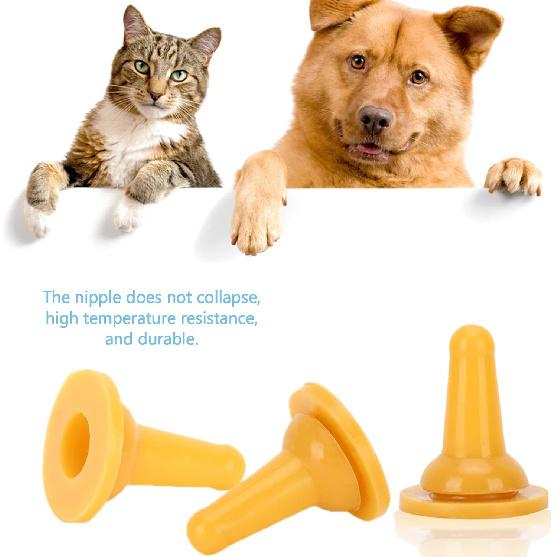 Pet Feeding Silicone Nipple, Nursing Bottle Kits - Replacement Nipple for Cat Feeding Bottle - 15-Pcs