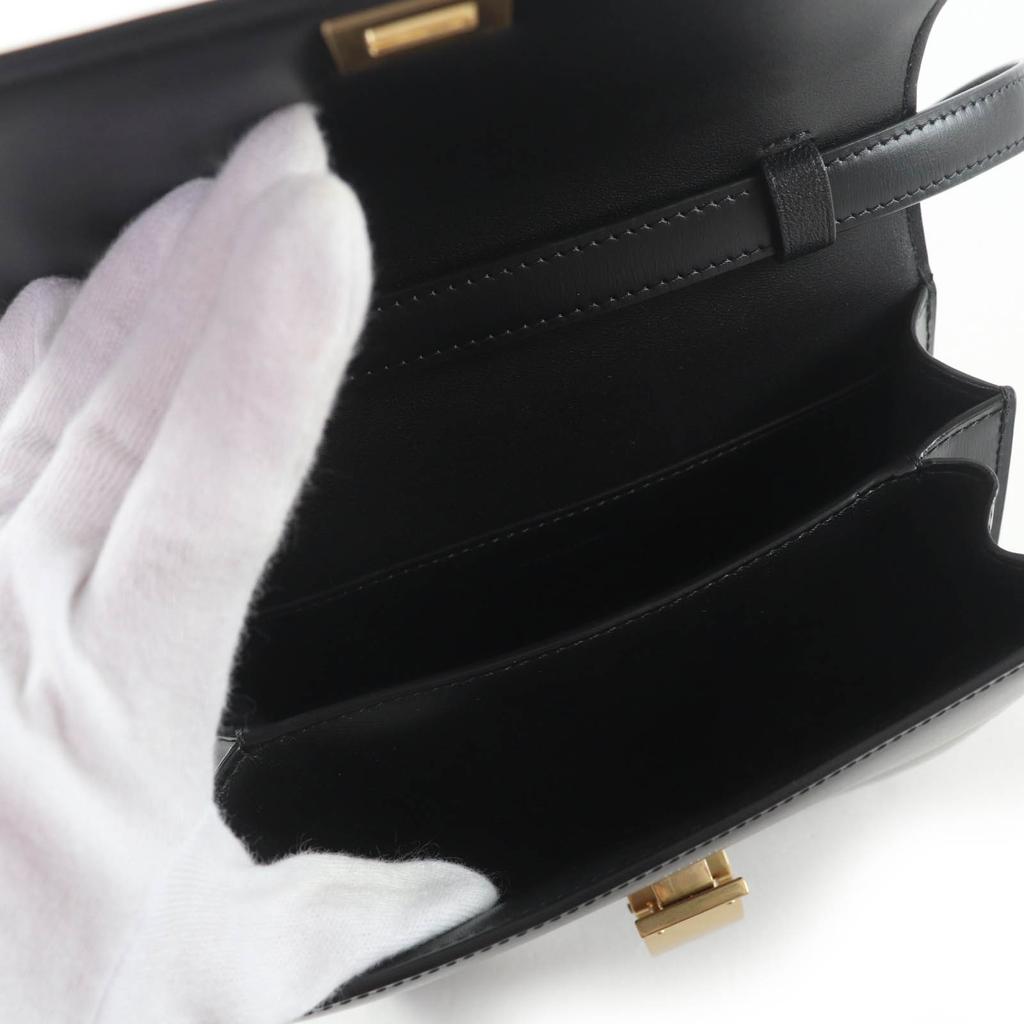 Great CELINE Shoulder Bag Classic Box Teen Black Leather Women Used