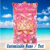 Floral Garden Theme Beach Towel Personalized Custom Name & Text Soft Quick Dry Beach Towel for Swimming Travel